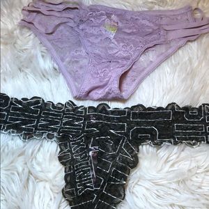 VS PINK olive green thong size large
